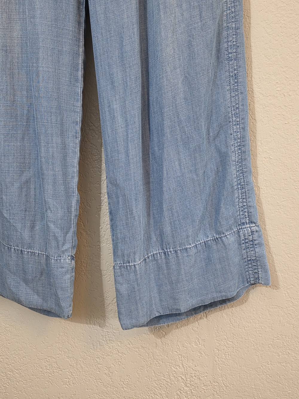 Knox Rose Light Blue Wide-Leg Chambray Jeans Womens Large High Rise - Picture 3 of 7